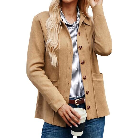 Grace Karin Jackets & Blazers - GRACE KARIN Cardigan Knit Button Down with Pockets M